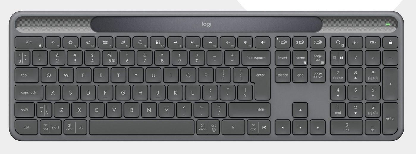 Logitech Signature Slim Solar+ K980 – Tastatur – Schere – Bluetooth & 2,4 GHz (Empfänger USB-C) – QWERTY (UK-I)