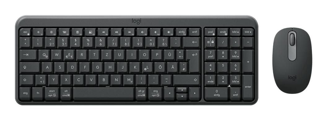 Logitech MK250 Compact – Tastatur-Maus-Set – Bluetooth & 2,4 GHz – QWERTZ (DE) – Graphit