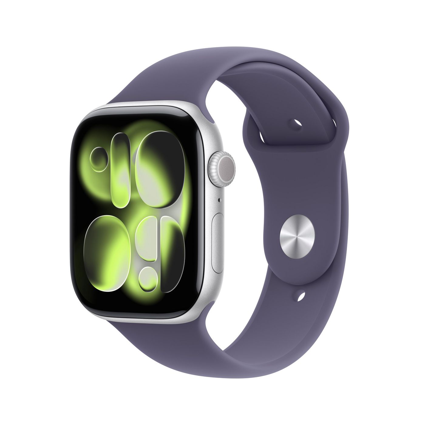 Apple Watch Series 11 46 mm GPS + Cellular – Aluminium Silber, Sportarmband, Purple Fog, M/L, 50 m, für iPhone