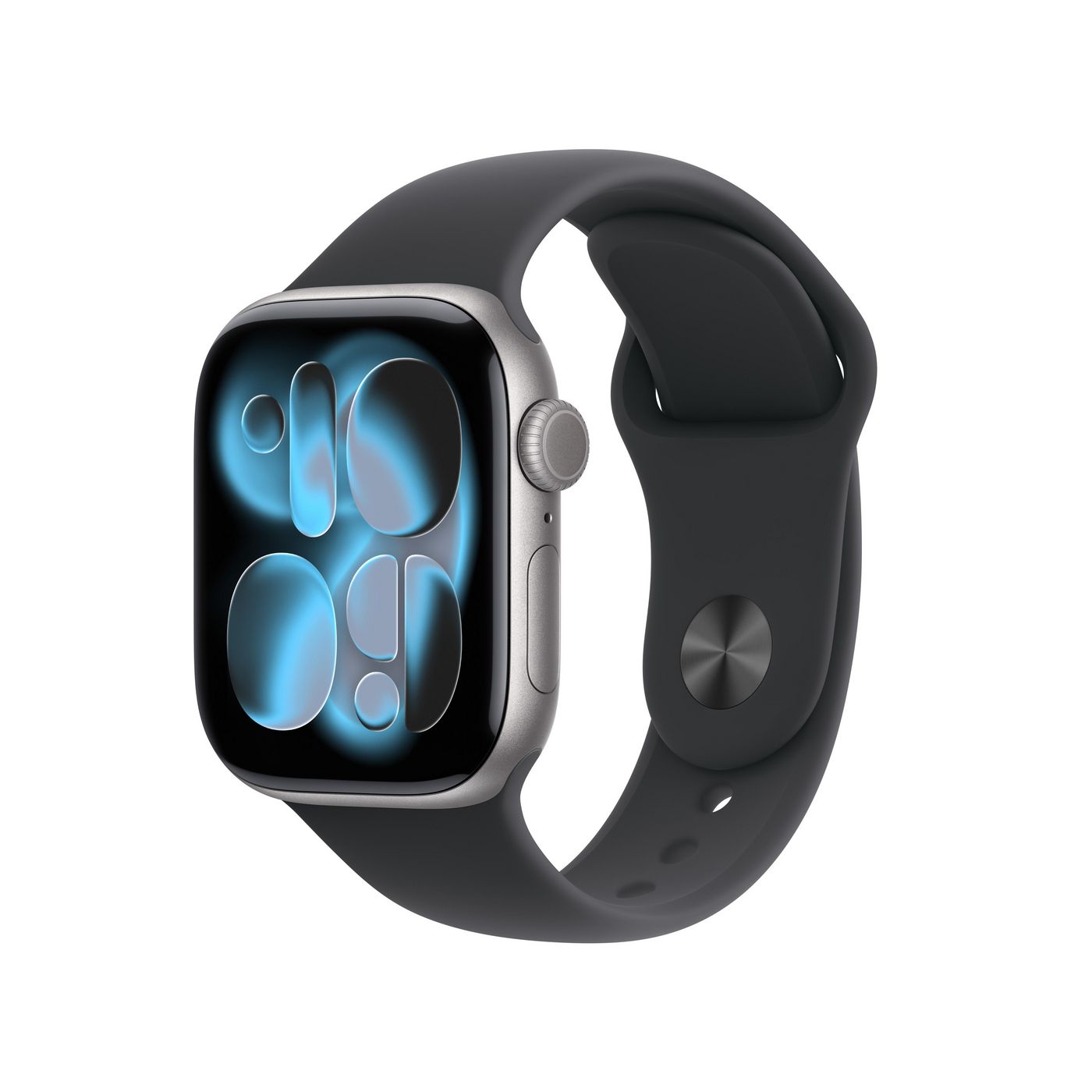 Apple Watch Series 11 42 mm GPS + Cellular – Aluminium Grau, Sportarmband Schwarz, M/L, 50 m, für iPhone