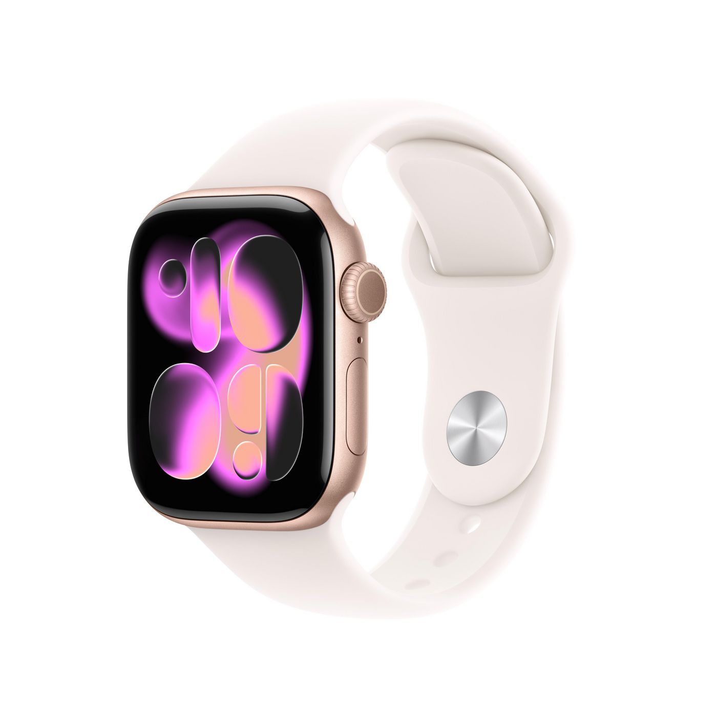 Apple Watch Series 11 42 mm GPS + Cellular – Aluminium, Roségold, Sportarmband, Light Blush, M/L, 50 m
