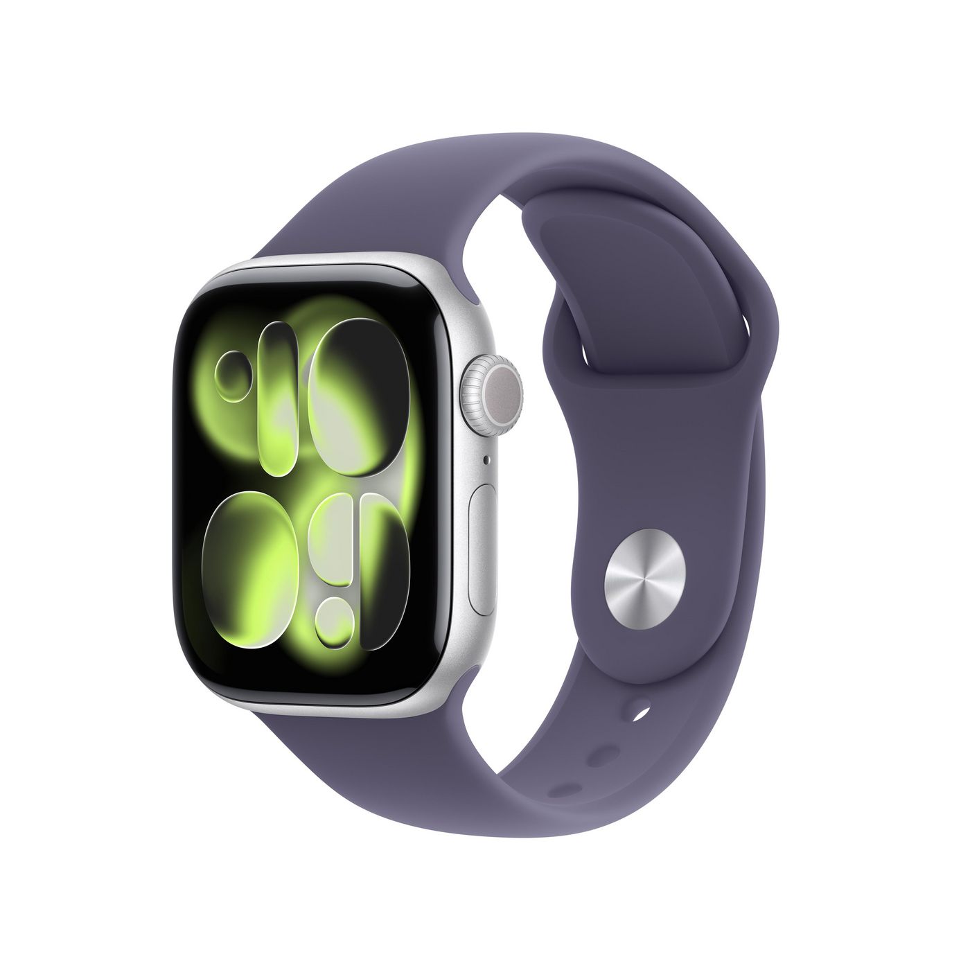 Apple Watch Series 11 42 mm GPS – Aluminium Silber, Sportarmband Purple Fog, S/M, 50 m, für iPhone