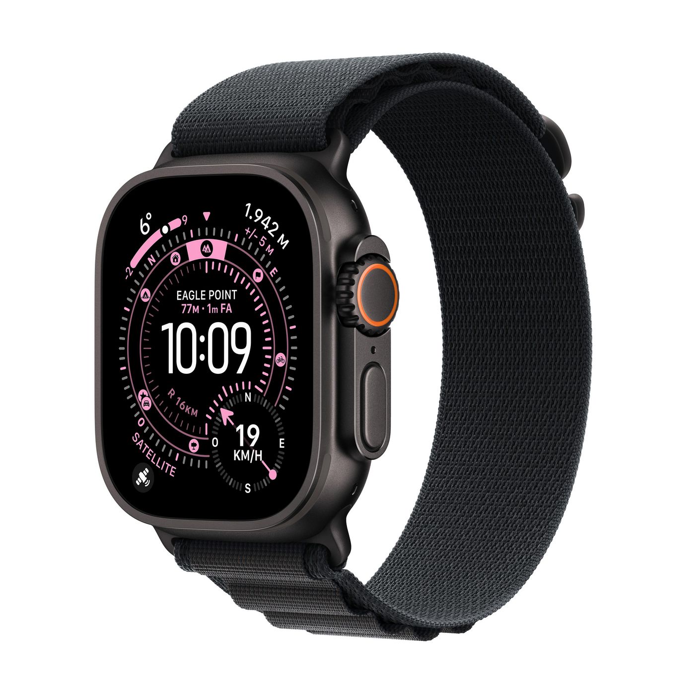 Apple Watch Ultra 3 49 mm GPS + Cellular – Titan Schwarz, Black Alpine Loop, M, 100 m, für iPhone