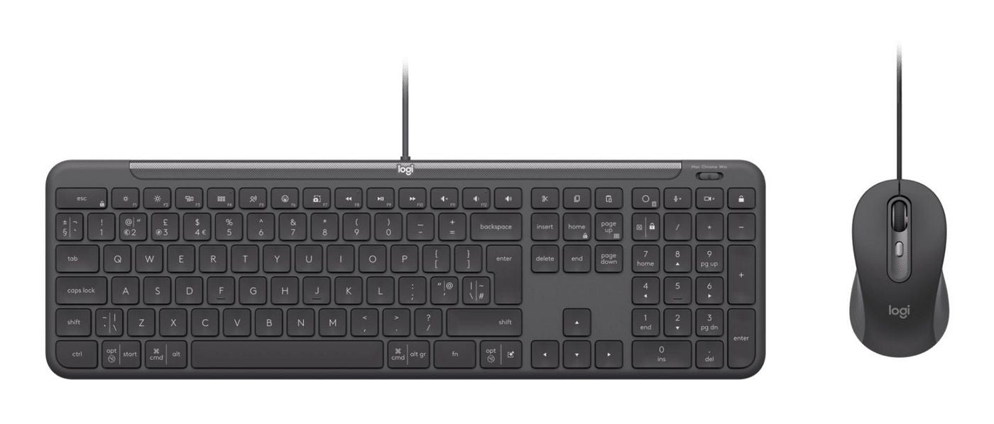 Logitech Signature Slim Wired Combo – Tastatur- und Maus-Set – kabelgebunden – USB-C – QWERTY (UK-INT) – Graphit