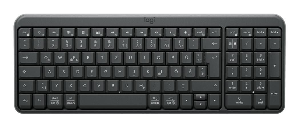 Logitech K250 Compact Bluetooth – Tastatur – Bluetooth & 2,4 GHz – QWERTZ (DE) – Graphit