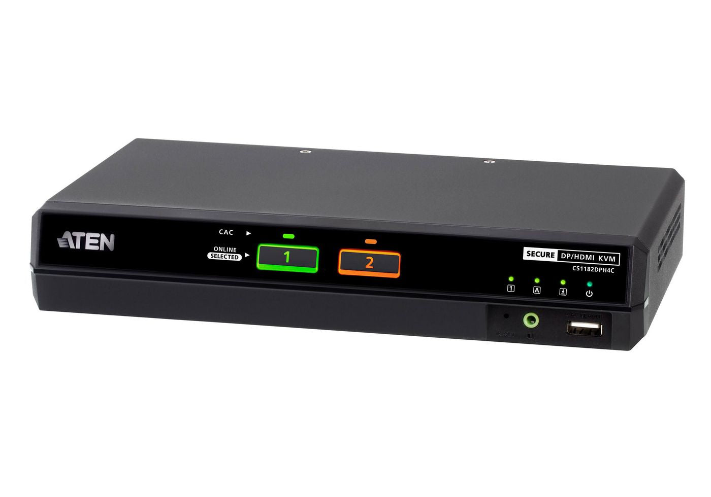 ATEN 2-Port USB 5K – 2-Port DP/HDMI Sicherer KVM-Switch – 5120 × 2880/60 Hz, USB 2.0 Hub, NIAP/PP 4.0