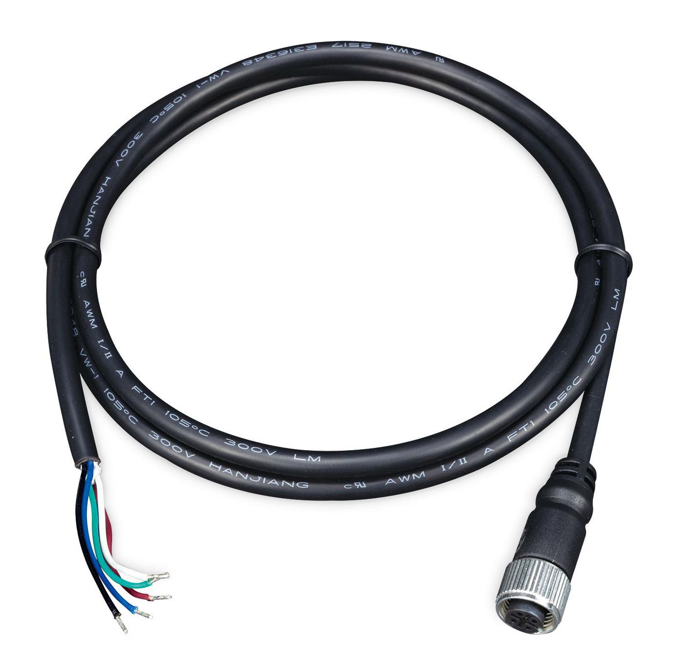 Planet M12 A-Coding 5-poliges Stromkabel – offene Litzen, 10 m