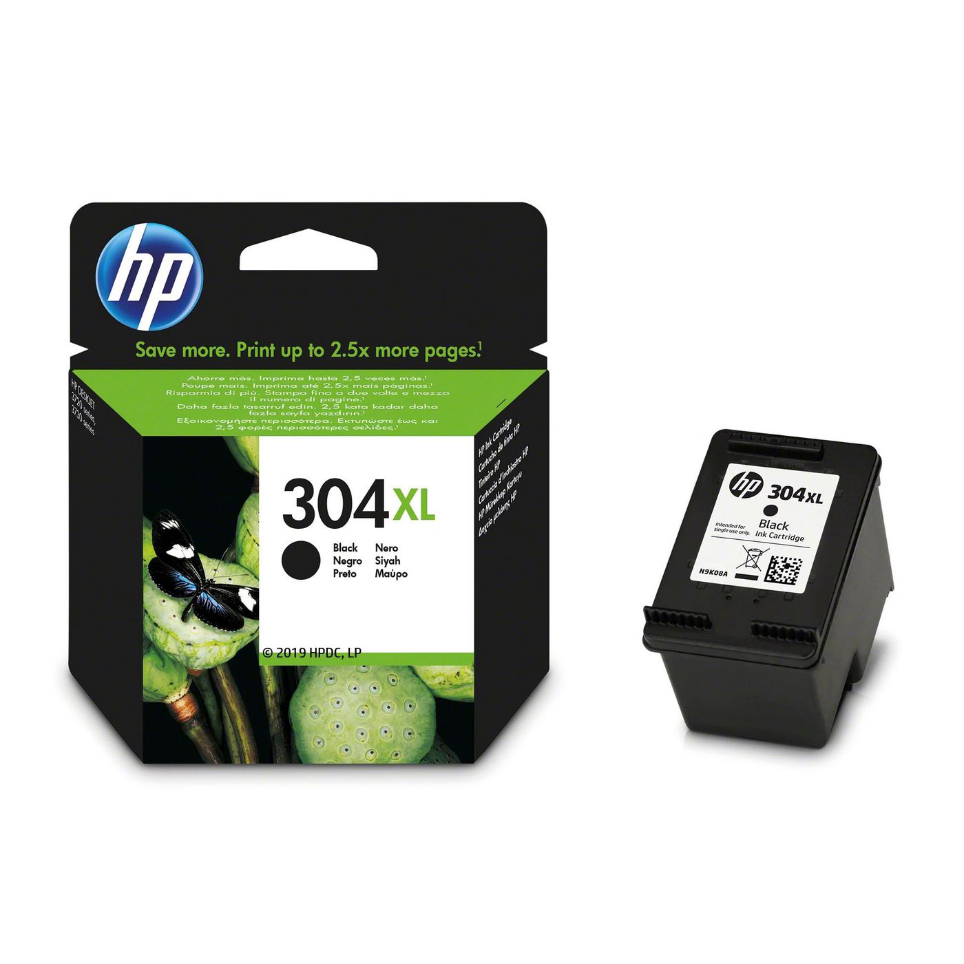 HP 304XL Schwarz Tintenpatrone (Original) – 300 Seiten – für HP DeskJet 2620/2630/3720, HP Envy 5020/5030/5032