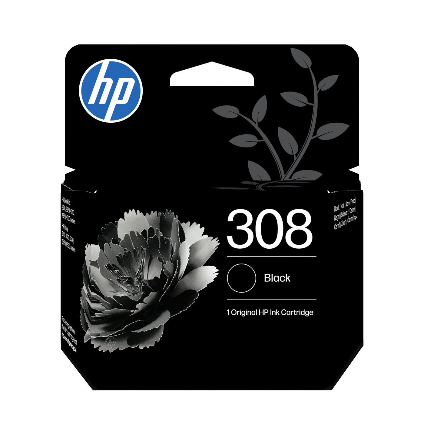 HP 308 Schwarz Tintenpatrone (Original) – 160 Seiten – für DeskJet 2900/4300, Envy 6110e/6120e/6130e …