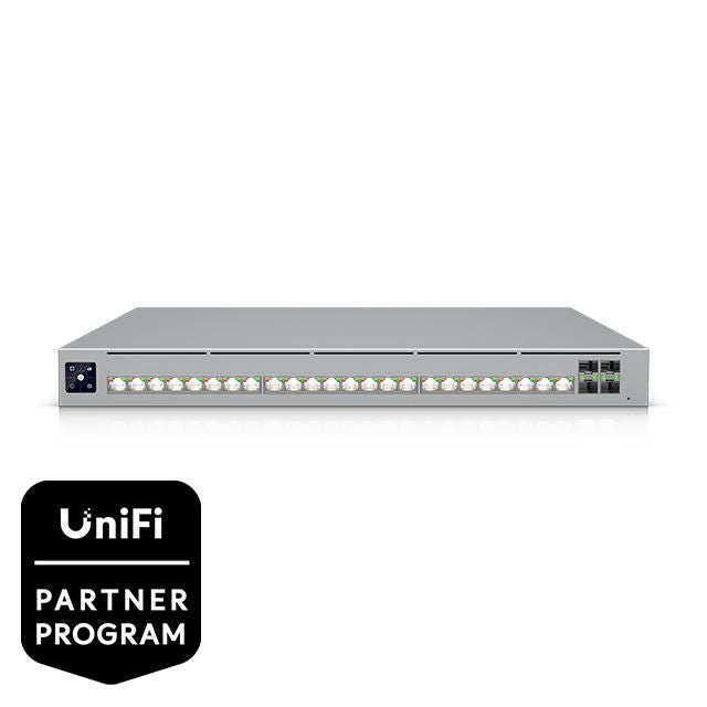 Ubiquiti Managed Switch – 16×10G, 8×2,5G, 2×QSFP28, 4×SFP28, L2/L3, PoE++ 1050 W, 1U