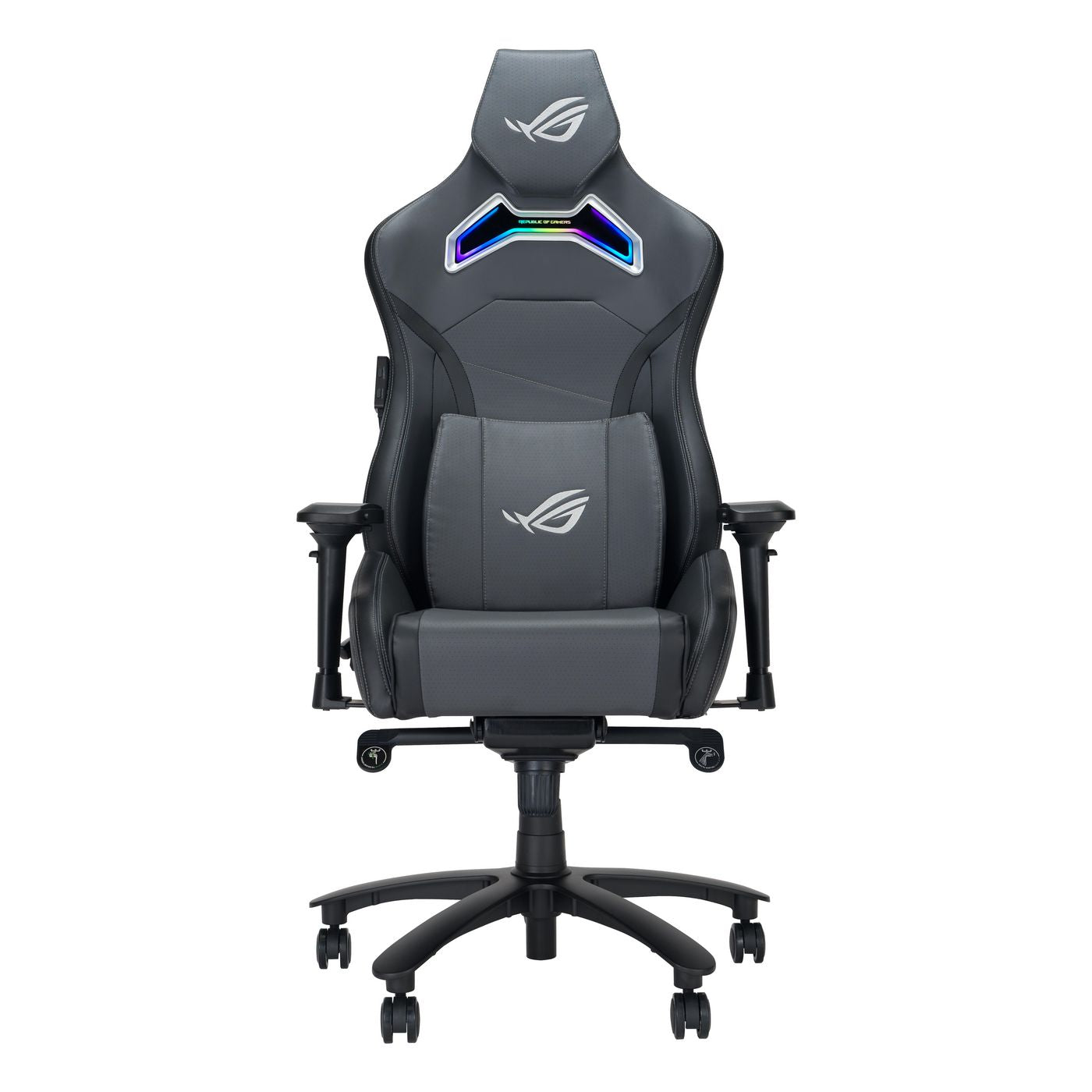 ASUS ROG Chariot X Gaming-Stuhl – Kunstleder – Grau, 4D-Armlehnen, mit Kopfstütze, bis 136 kg