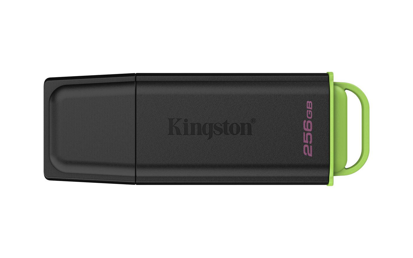 Kingston Technology Kingston USB-Stick 256 GB – USB-A 3.2 Gen 1, mit Kappe, Schlüsselanhänger, Schwarz/Grün