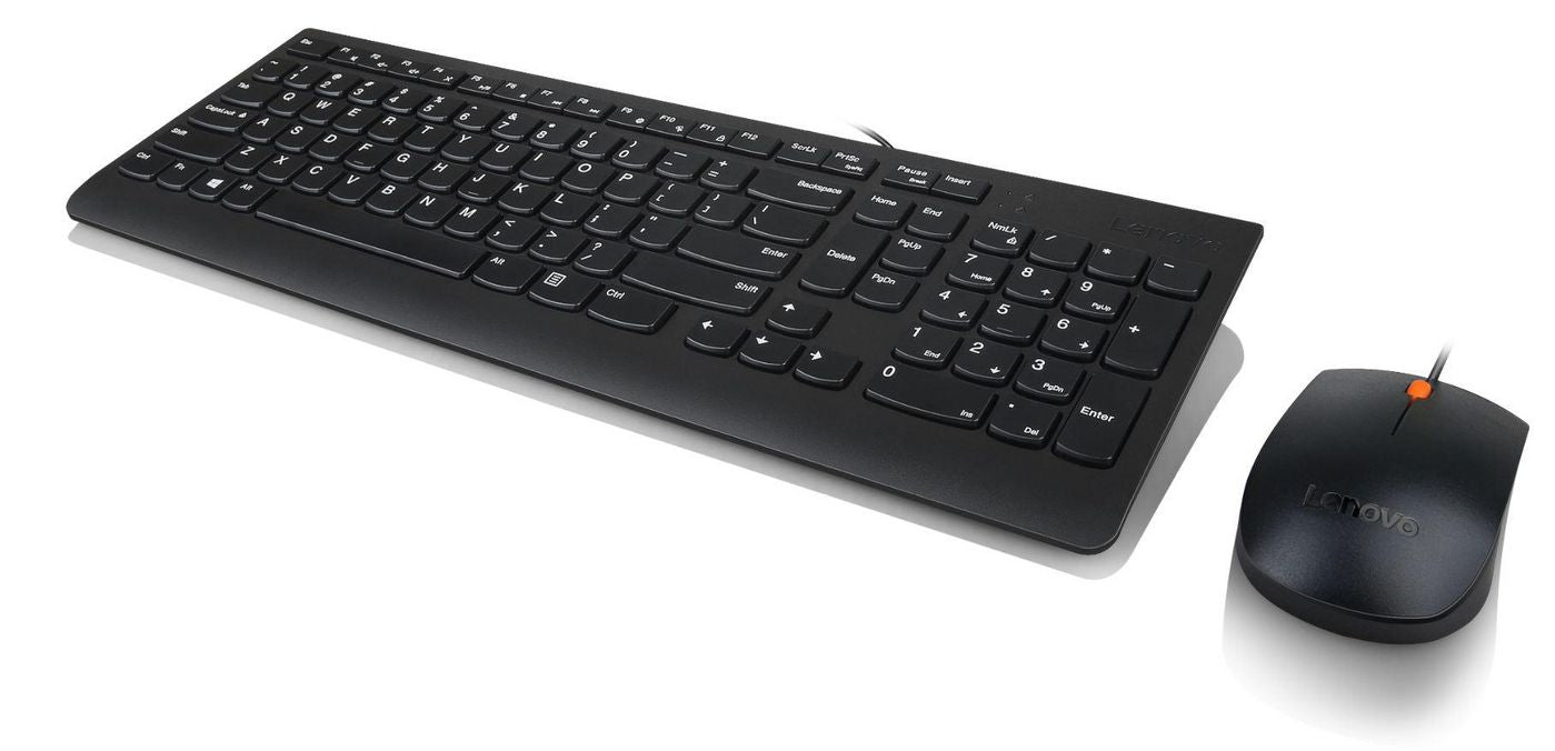 Lenovo 300 USB Combo – Tastatur- und Maus-Set – QWERTZ (CH) – USB (kabelgebunden), Full-Size, Mechanisch, Schwarz