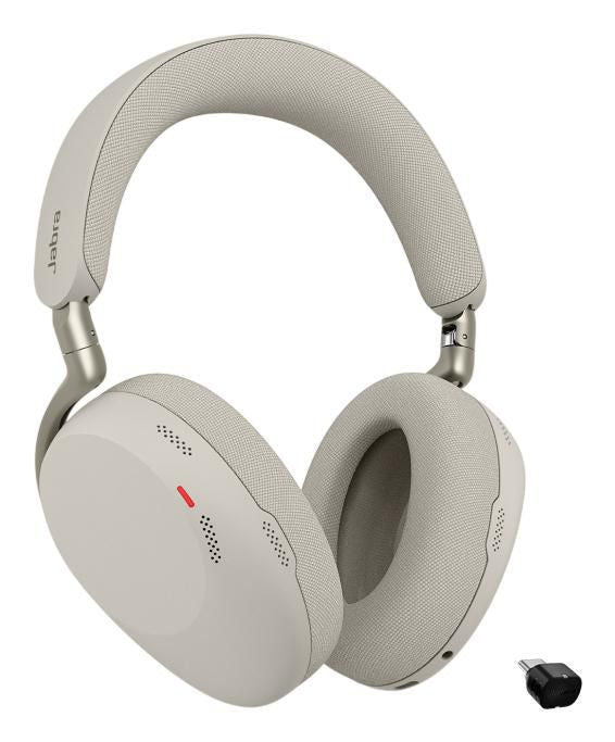 Jabra Evolve3 85 MS Office-Headset – Over-Ear, Stereo, BT, MS Teams zertifiziert, mit USB-C-Dongle, Grau