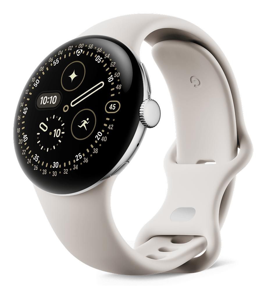 Google Pixel Watch 4 41 mm GPS – Aluminium Silber, Beige, S/L, 50 m