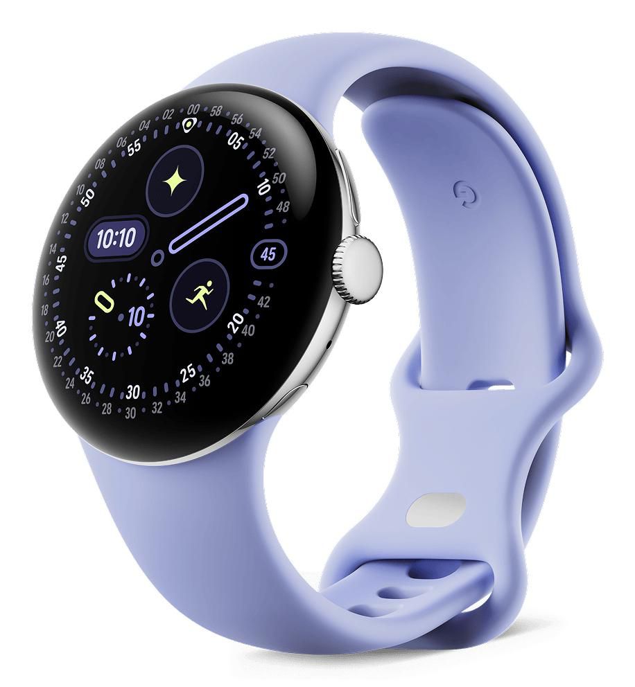 Google Pixel Watch 4 41 mm GPS – Aluminium Silber, Violett, S/L, 50 m, für Android