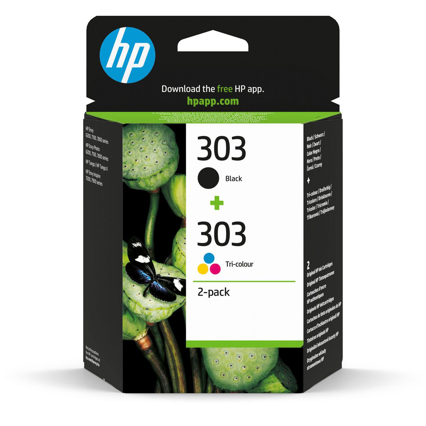 HP 303 Tintenpatronen-Multipack, Schwarz/Dreifarbig (Original) – für HP Envy 6200/7134/7800