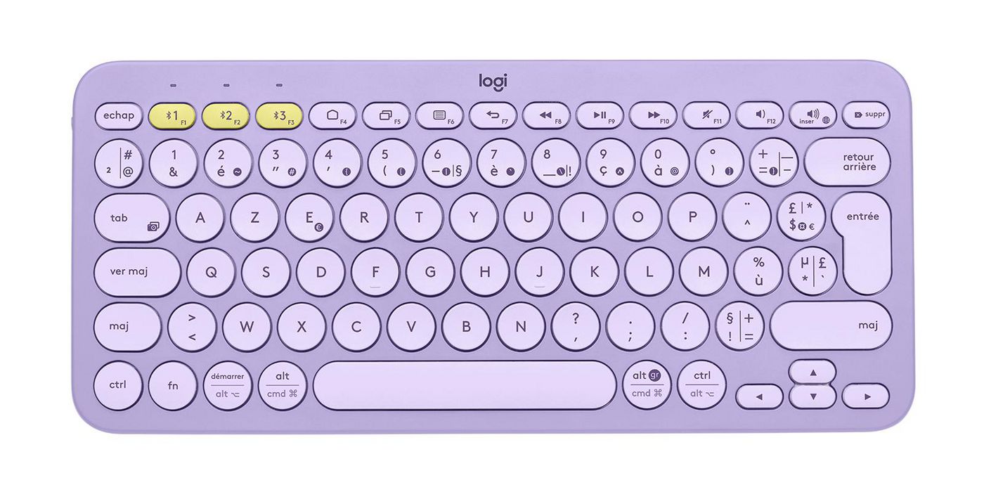 Logitech K380 – Mini Tastatur – Bluetooth – AZERTY (FR) – Lavendel
