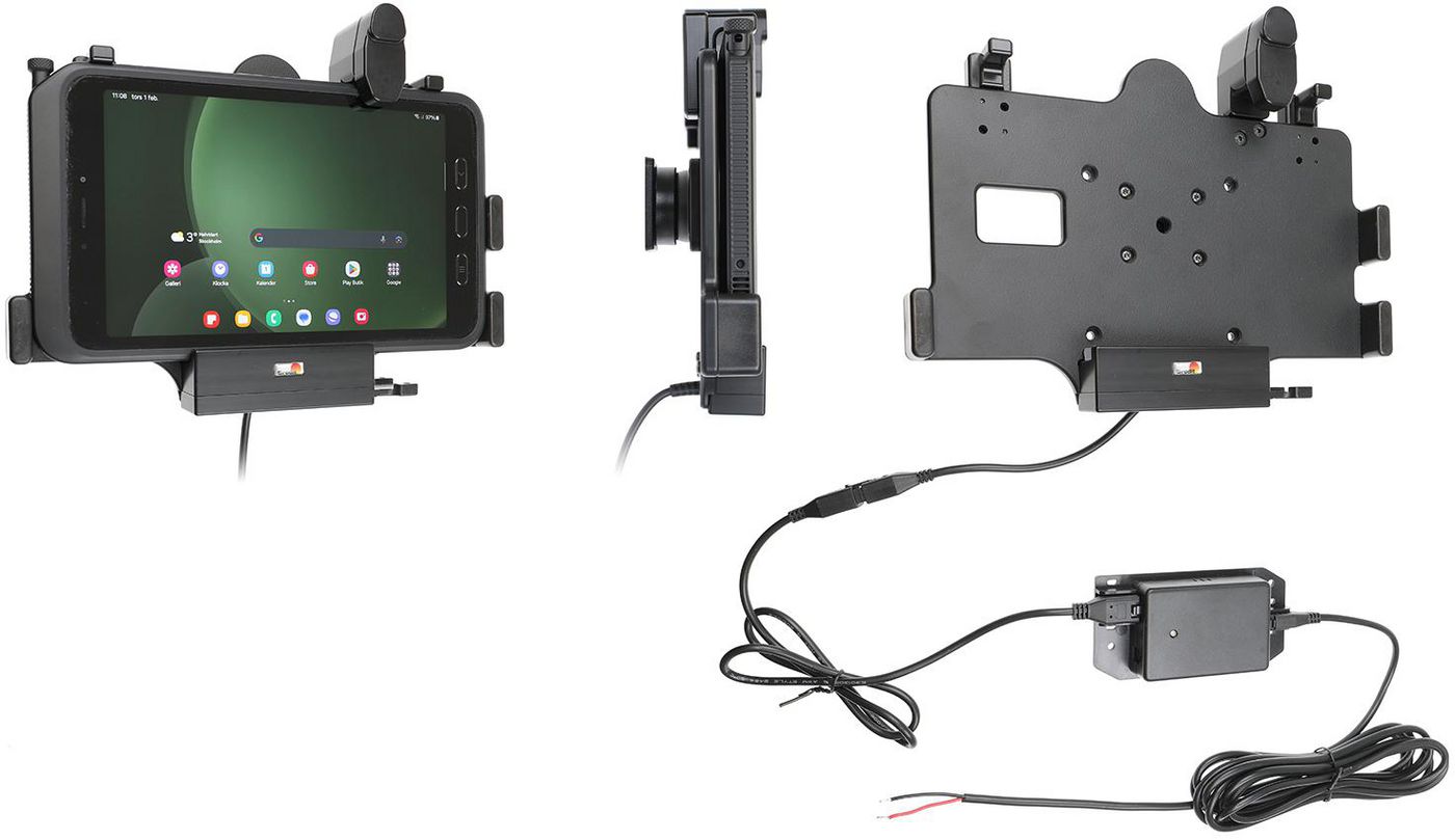 Brodit Fahrzeug-Dock für Samsung Galaxy Tab Active 3/5 (SM-T570/T575, SM-X300/X306B) – VESA 75×75 – Schwarz