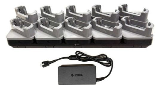 Zebra ShareCradle Lade-/Daten-Cradle – bis zu 10 Geräte – für TC701 – Schwarz, Grau