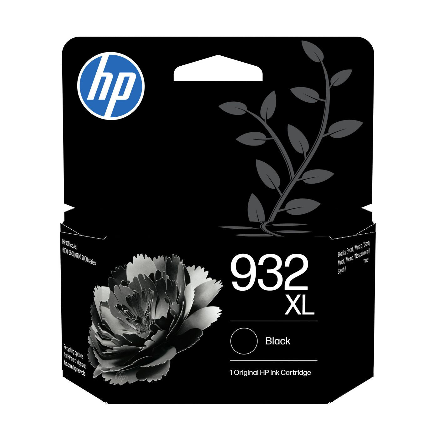 HP 932XL Schwarz Tintenpatrone (Original) – 1'000 Seiten – für HP OfficeJet 6100/7110/7610 – CN053AE