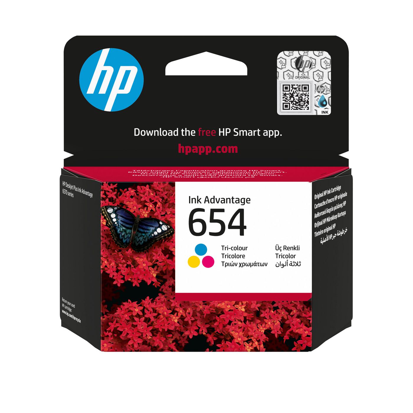 HP 654 Dreifarbig Tintenpatrone (Original) – 200 Seiten – für HP 654