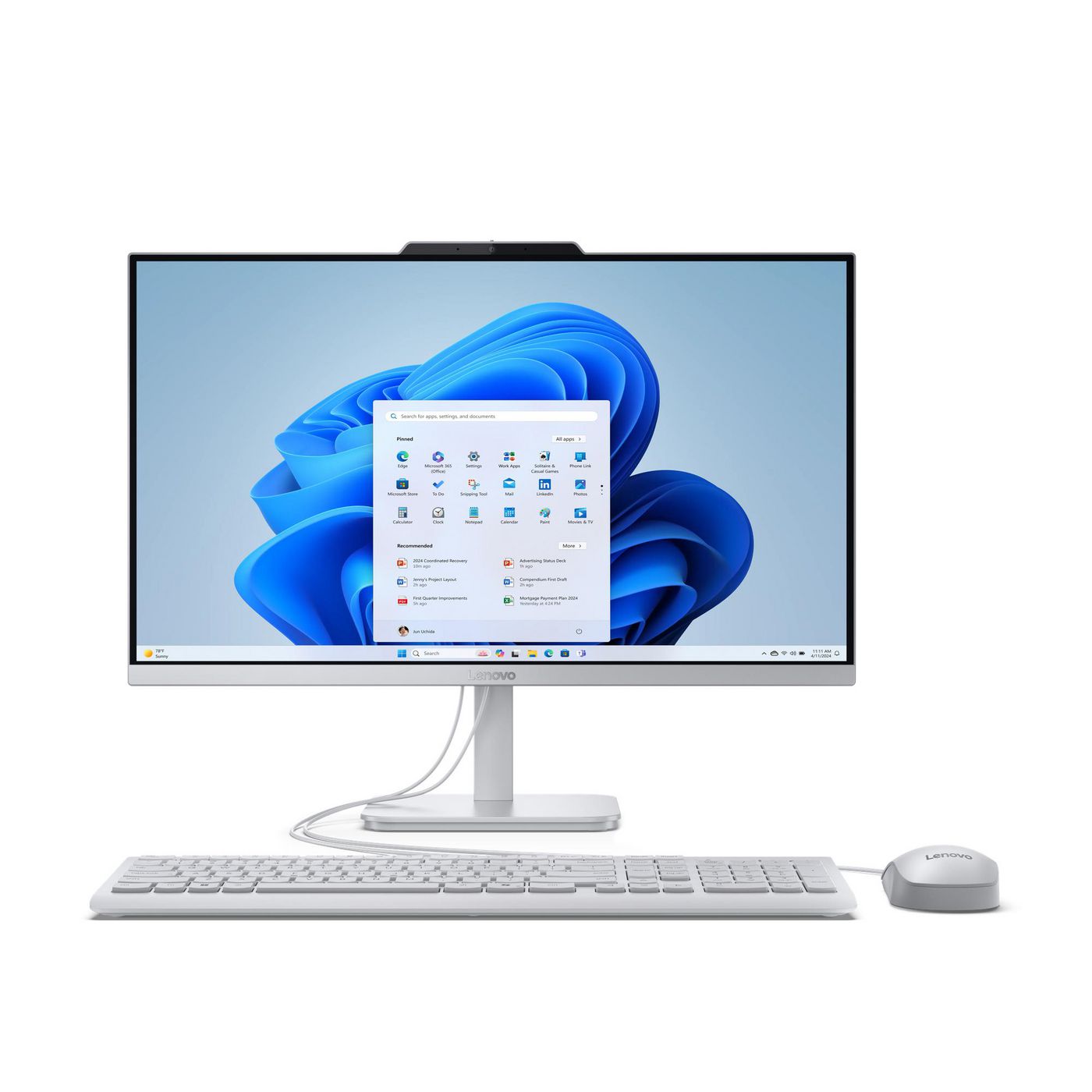 Lenovo All-in-One – 23,8" Full HD, Intel N100, 8 GB RAM, 512 GB SSD, Windows 11 Home