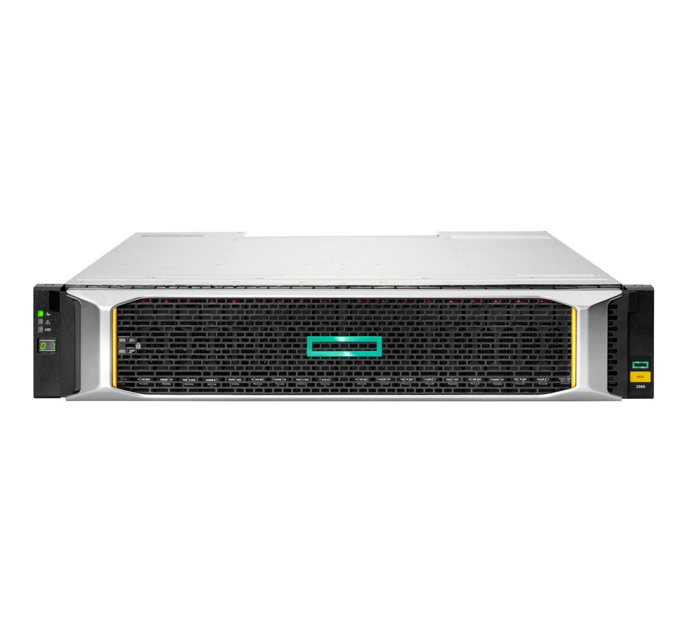 HPE MSA 2062 – 24-Bay Rack 2U SAN – redundantes Netzteil, 3,84 TB SSD vorinstalliert, für 2,5" HDD/SSD