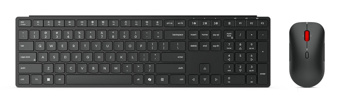 Lenovo 4X31S04810 – Tastatur-Maus-Set – Bluetooth & 2,4 GHz (USB-A Empfänger) – AZERTY (FR) – Schwarz