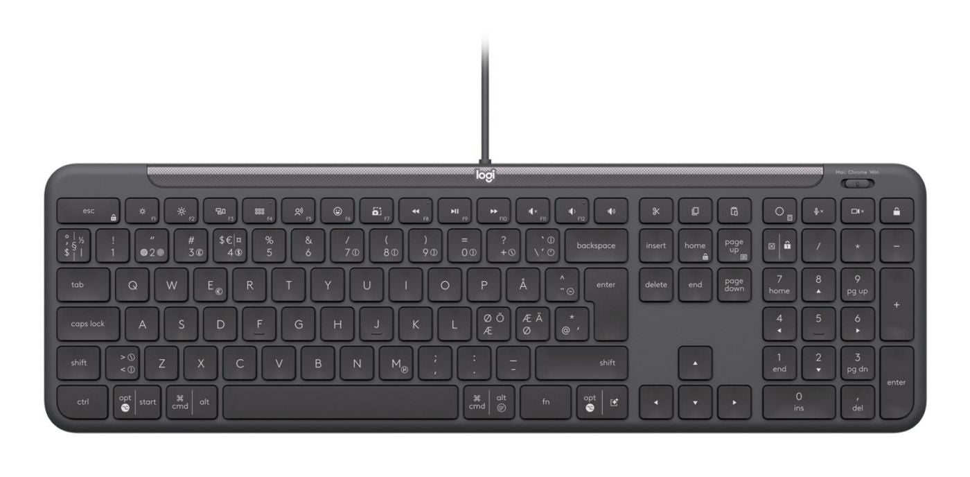 Logitech Signature Slim K620 – Tastatur – Scherenmechanik – Kabelgebunden – USB-C – QWERTY (UK-INT) – Graphit