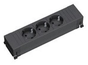 Bachmann POWER FRAME – Steckdosenleiste, 3× Schuko (Typ F), 0,1 m, Schwarz