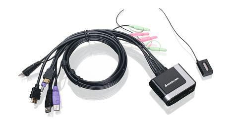 IOGEAR – 2-Port HDMI KVM-Switch – HDMI, USB Tastatur/Maus, Mikrofon-Eingang, kabelgebunden