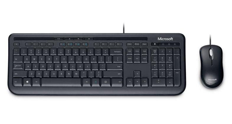 Microsoft Wired Desktop 600 – Tastatur- und Maus-Set – kabelgebunden – USB – QWERTZ (DE) – Schwarz