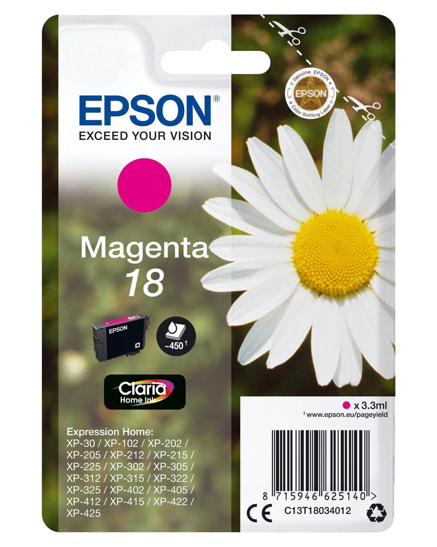 Epson Tintenpatrone, Magenta – für Inkjetdrucker/Multifunktionsgeräte