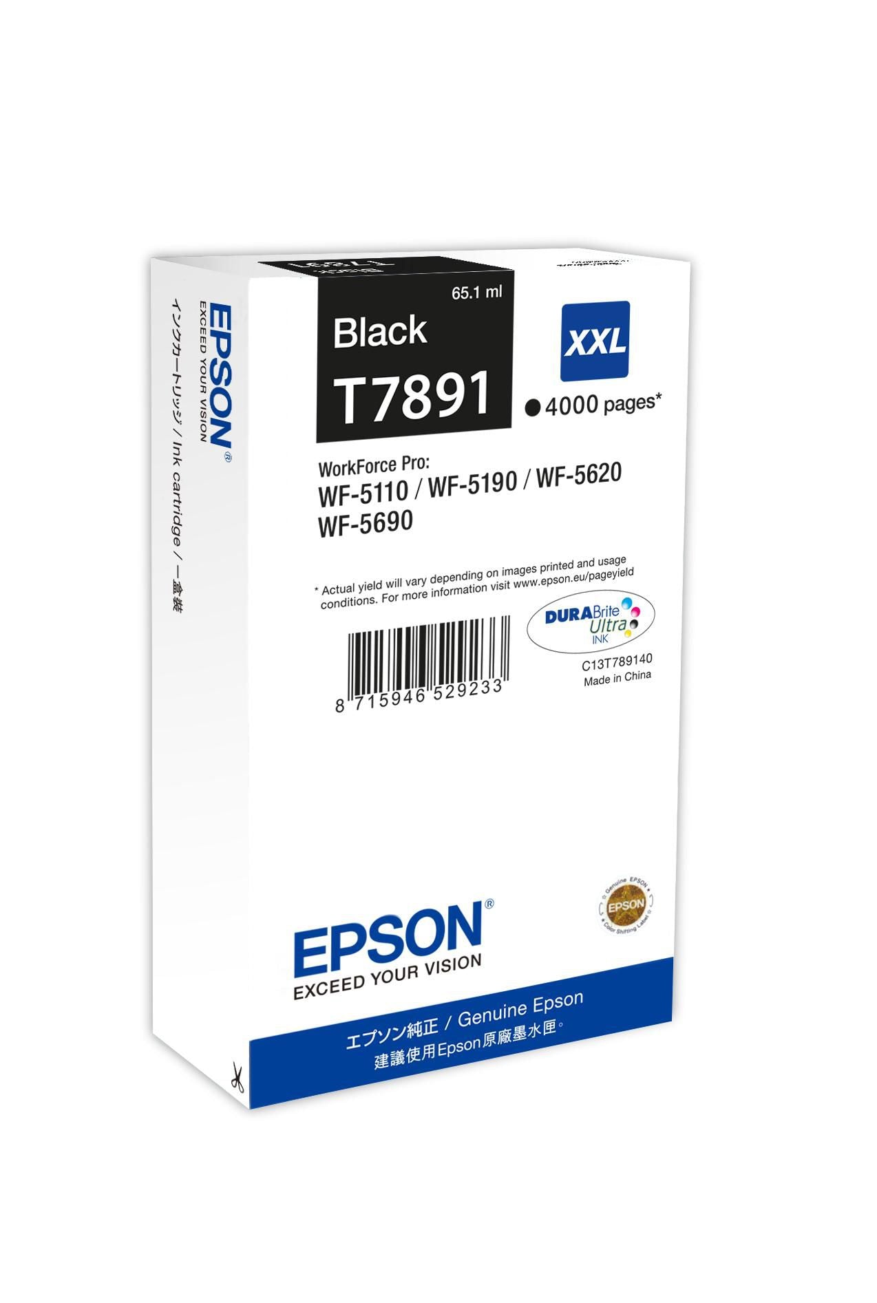 Epson Tintenpatrone T7891, Schwarz, 4'000 Seiten