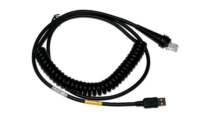 Honeywell USB-Kabel – 3 m – Spiralkabel, PVC – Schwarz – für Voyager, Granit, Hyperion und mehr