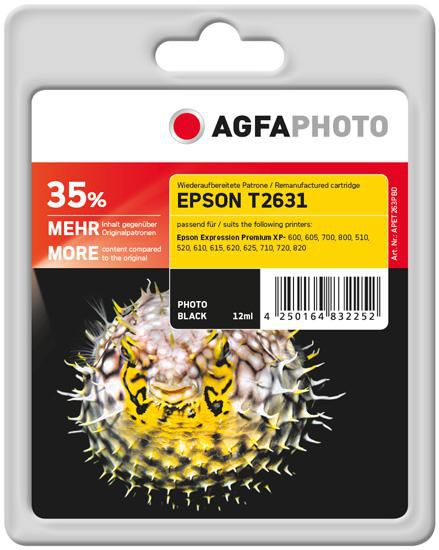AgfaPhoto T2631 Foto-Schwarz Tintenpatrone (Kompatibel) – 700 Seiten