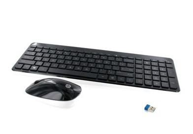 HP Tastatur-Maus-Set 100% – Mechanisch – 2,4 GHz USB-A (Empfänger) – AZERTY (FR) – Schwarz/Weiss