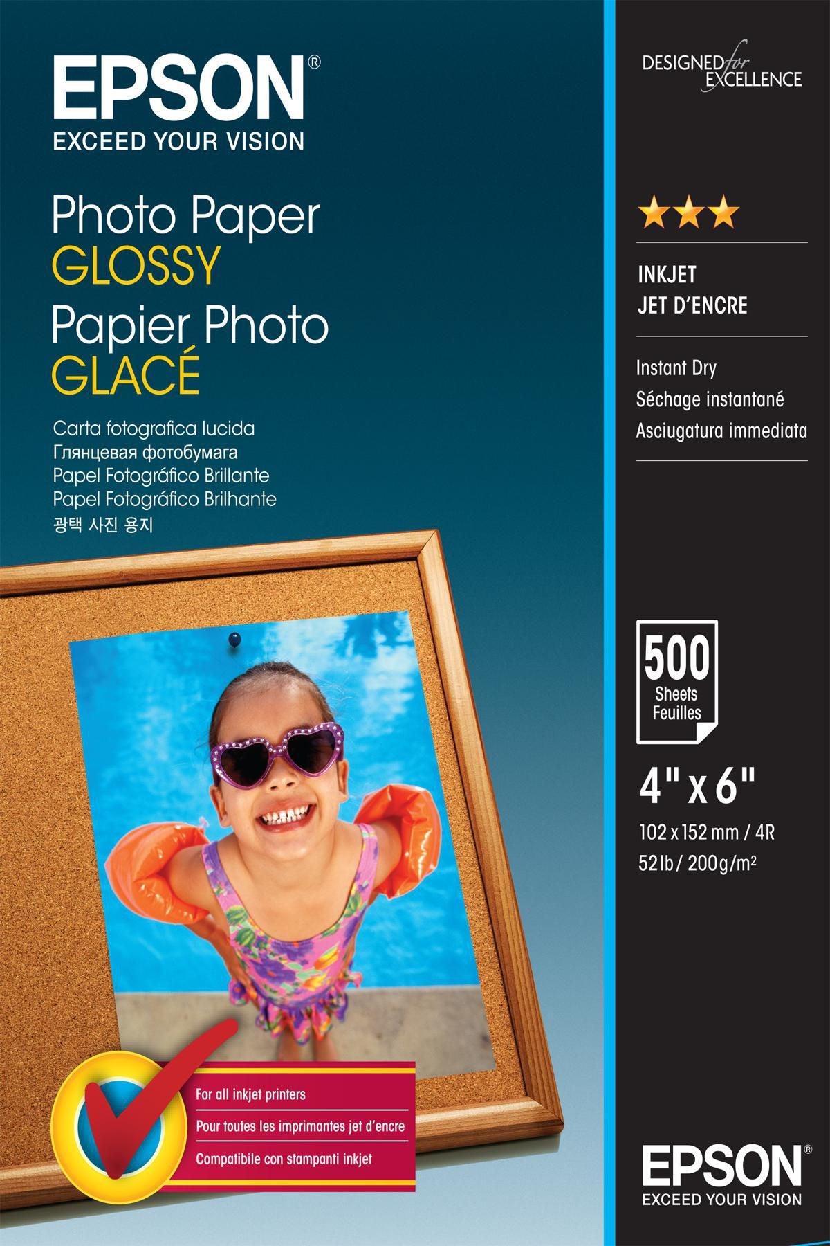 Epson Fotopapier – glänzend, 102 × 152 mm, 500 Blatt