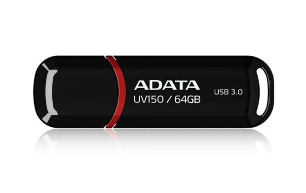 ADATA DashDrive UV150 – 64 GB, USB 3.2 Gen 1 (USB Typ-A), Kappe, Schwarz