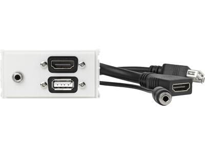 Vivolink WI221281 – Wandplatte, HDMI/USB-A/3,5 mm, USB 2.0, Weiss
