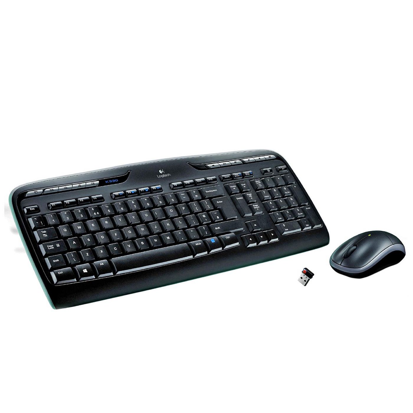 Logitech MK330 – Tastatur- und Maus-Set – 2,4 GHz USB-A (Unifying-Empfänger) – QWERTY (ES) – Schwarz