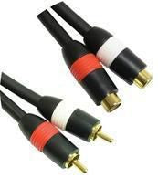 Microconnect Cinch-Verlängerung (2×) – Cinch Stecker zu 2× Cinch Buchse – 3 m