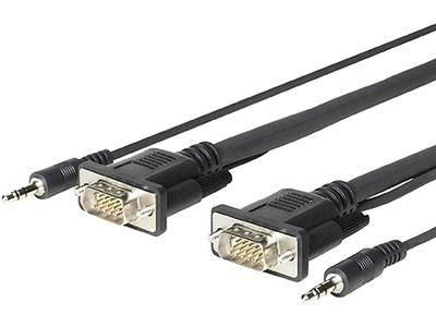 Vivolink VGA Kabel (VGA–VGA, M–M) 1920×1200 – 4,6 m – Audio (3,5 mm)