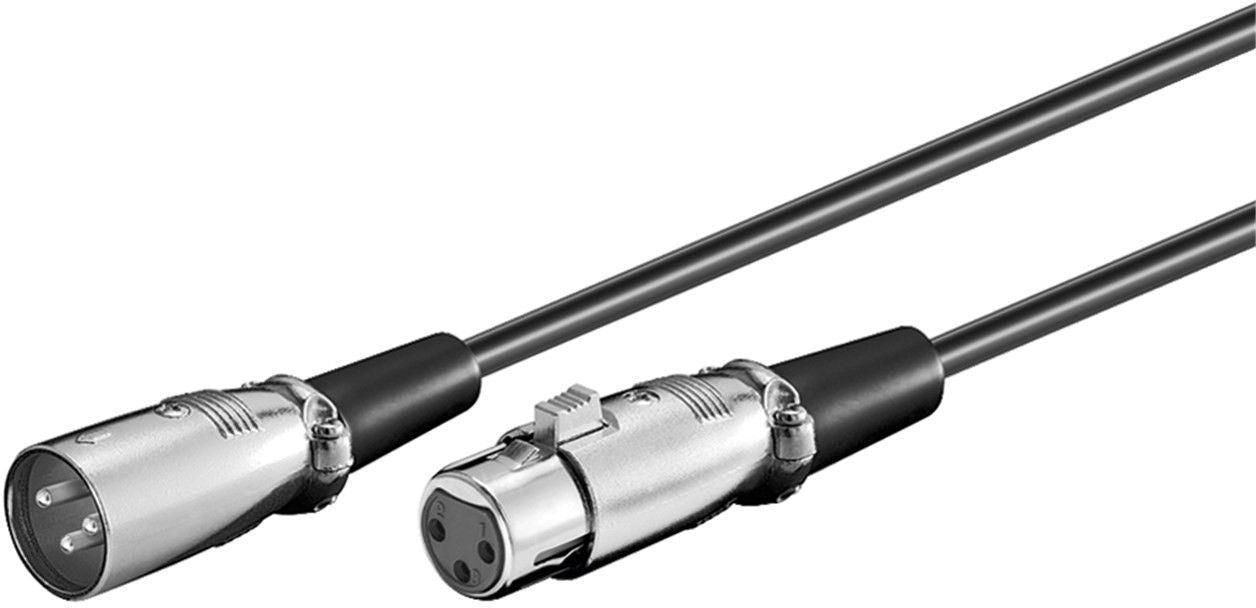 Microconnect XLR-Kabel – 3-pol M–F – 10 m, Schwarz