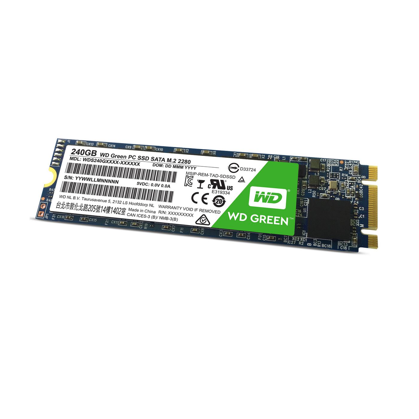 Western Digital Green – 240 GB, M.2 (SATA III, 540 MB/s)