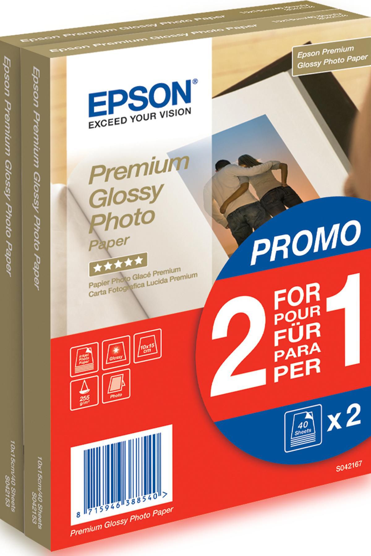 Epson Premium Glossy Fotopapier – glänzend, 100 × 150 mm, 255 g/m² – für Inkjet-Drucker