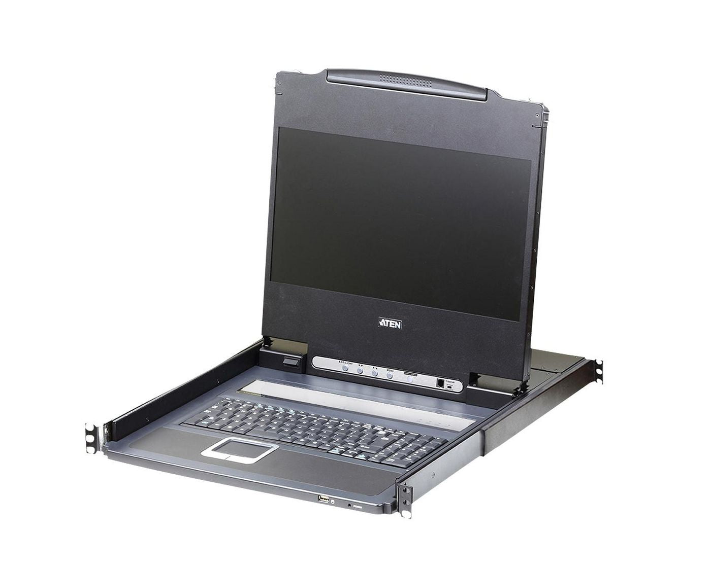 ATEN 17,3" Rack-LCD-Konsole – HDMI/VGA/DVI, 1920 × 1200/60 Hz, USB 2.0, Audio, QWERTZ (CH) – 1U