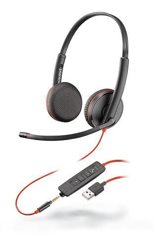 Poly Blackwire 3225 – Duo Headset – USB‑A – Schwarz