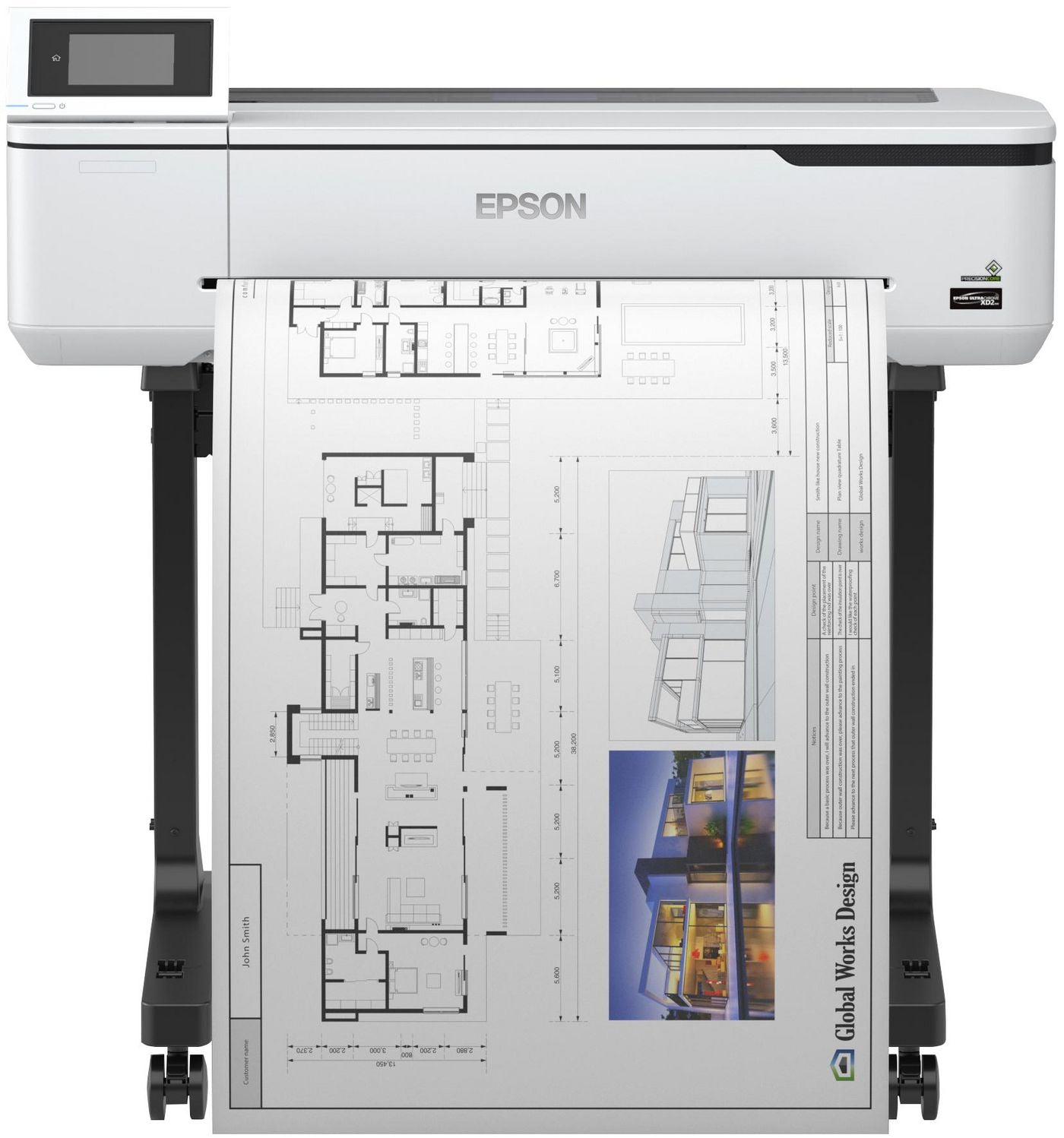 Epson SureColor SC-T3100 – Grossformatdrucker 24", Farbe, mit Stand, LAN/WLAN/USB, 2400 × 1200 dpi